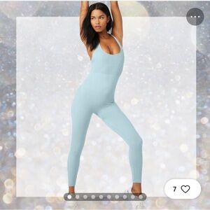 NWOT! Alo Yoga Cable Knit Onesie in Blue Chalk size XS